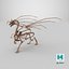 3D model Petrified Dragon Skeleton Posed