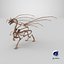 3D model Petrified Dragon Skeleton Posed