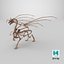 3D model Petrified Dragon Skeleton Posed