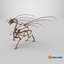 3D model Petrified Dragon Skeleton Posed