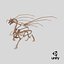 3D model Petrified Dragon Skeleton Posed