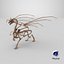 3D model Petrified Dragon Skeleton Posed
