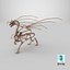3D model Petrified Dragon Skeleton Posed