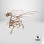 3D model Petrified Dragon Skeleton Posed