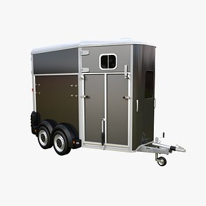european-style horse trailer 3D model