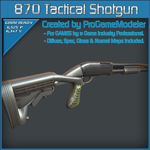 remington 870 tactical shotgun 3d 3ds