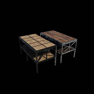 Farm Style Side Table 3D model