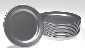 plates silver 3D
