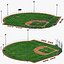 Baseball field with players