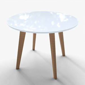3D model Modern Round Wooden Dining Table