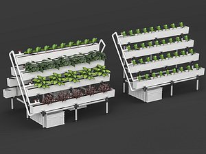 3D Vertical Hydroponic Farming System 3D Model model