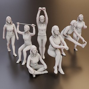 Fitness Woman Gym Yoga 3D Scan