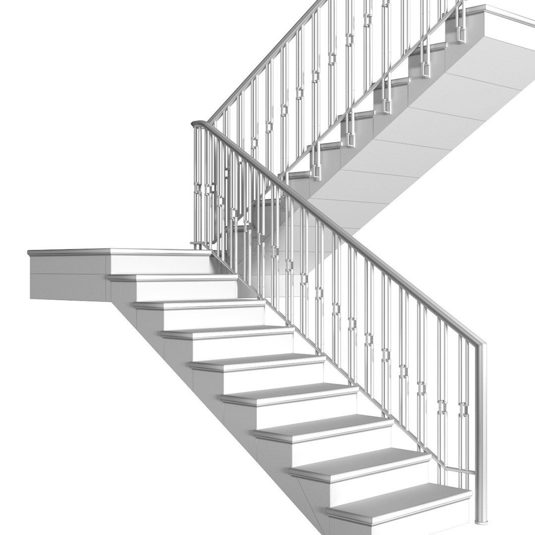 Modern Stair Staircase In Art Deco Style 3D - TurboSquid 1926040