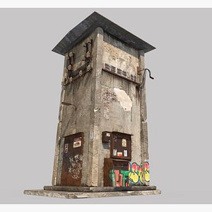 Old Electric Transformer Cabin 3D model