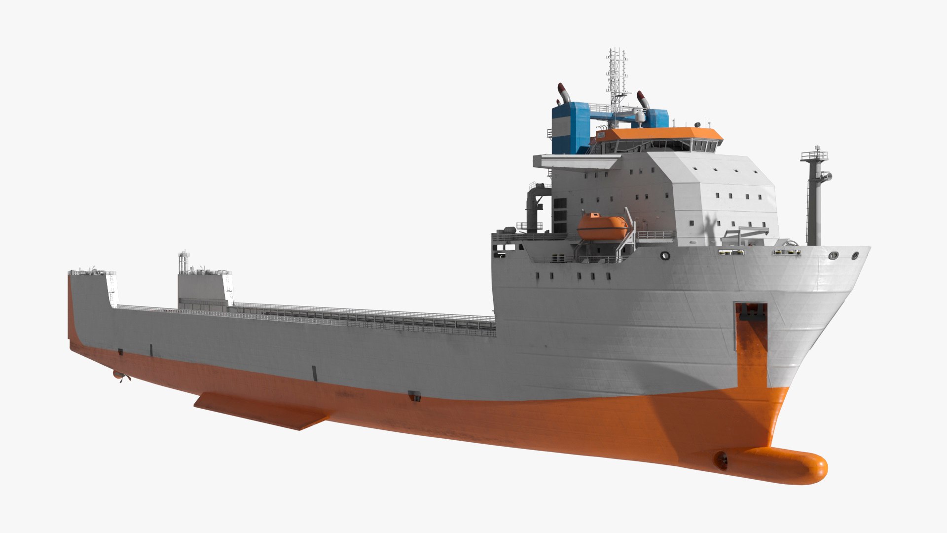 Maritime Yacht Transport Vessel Orange 3D model preview