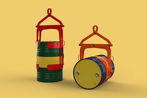 3D UNIVERSAL DRUM LIFTER TONGS SCISSOR GRIPPER LIFTING CLAMP GRAB model