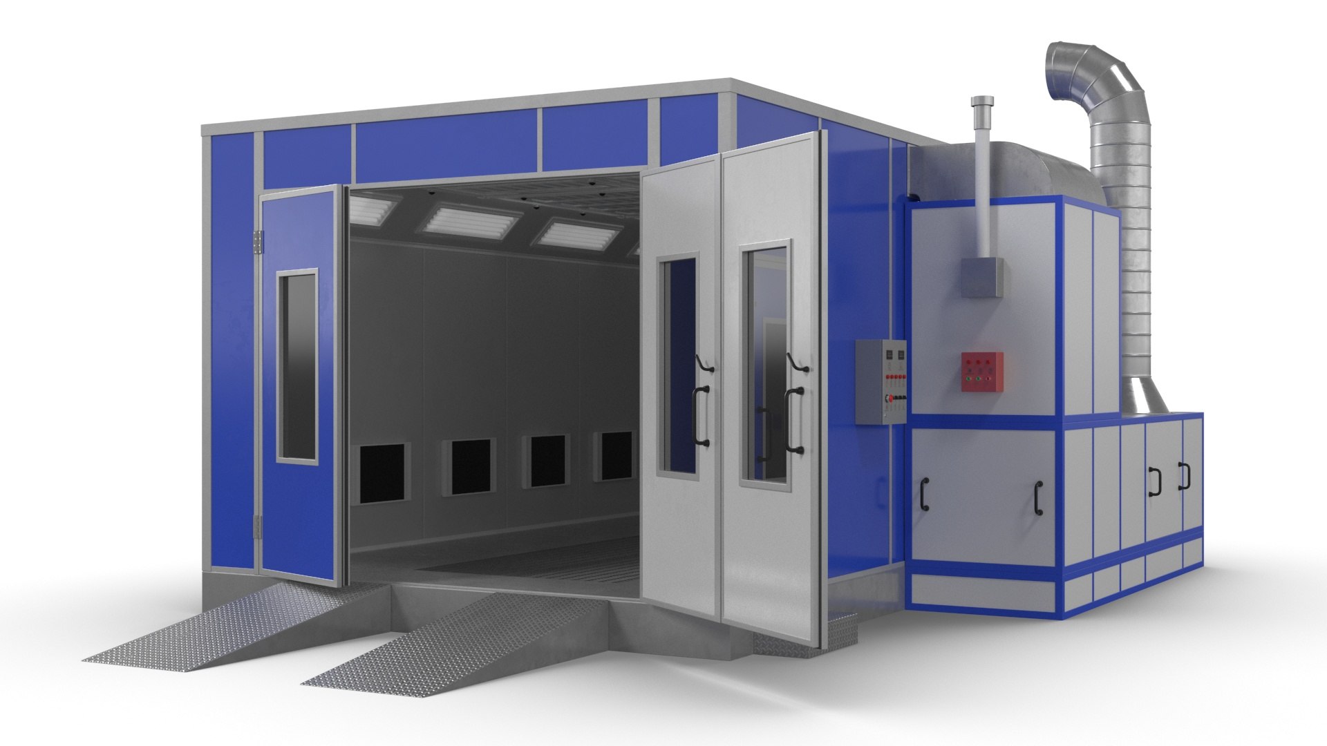 Car Painting Room Blue Color 3D Model - TurboSquid 2201973