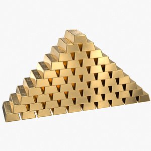 3D Gold Bar Big Piramid Stack