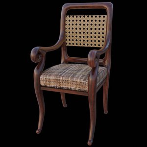 3D wooden armchair pbr