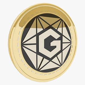 Gravium Cryptocurrency Gold Coin model