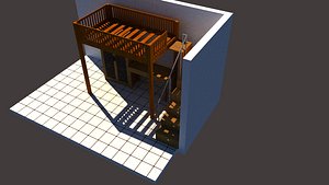 3D model bunk bed