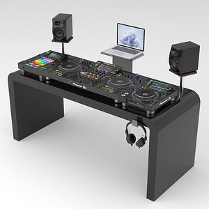 3D Pioneer Portable DJ Booth Black