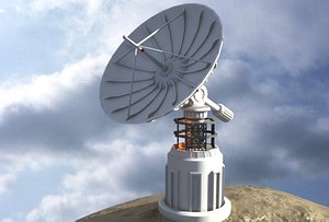 3d satellite dish telescope model