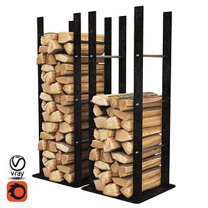 firewood storage rack 3d model