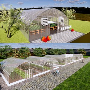 3D Agricultural Greenhouse Tent Frame -B7