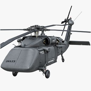 3D S-70UAS U-Hawk Autonomous Helicopter PBR model