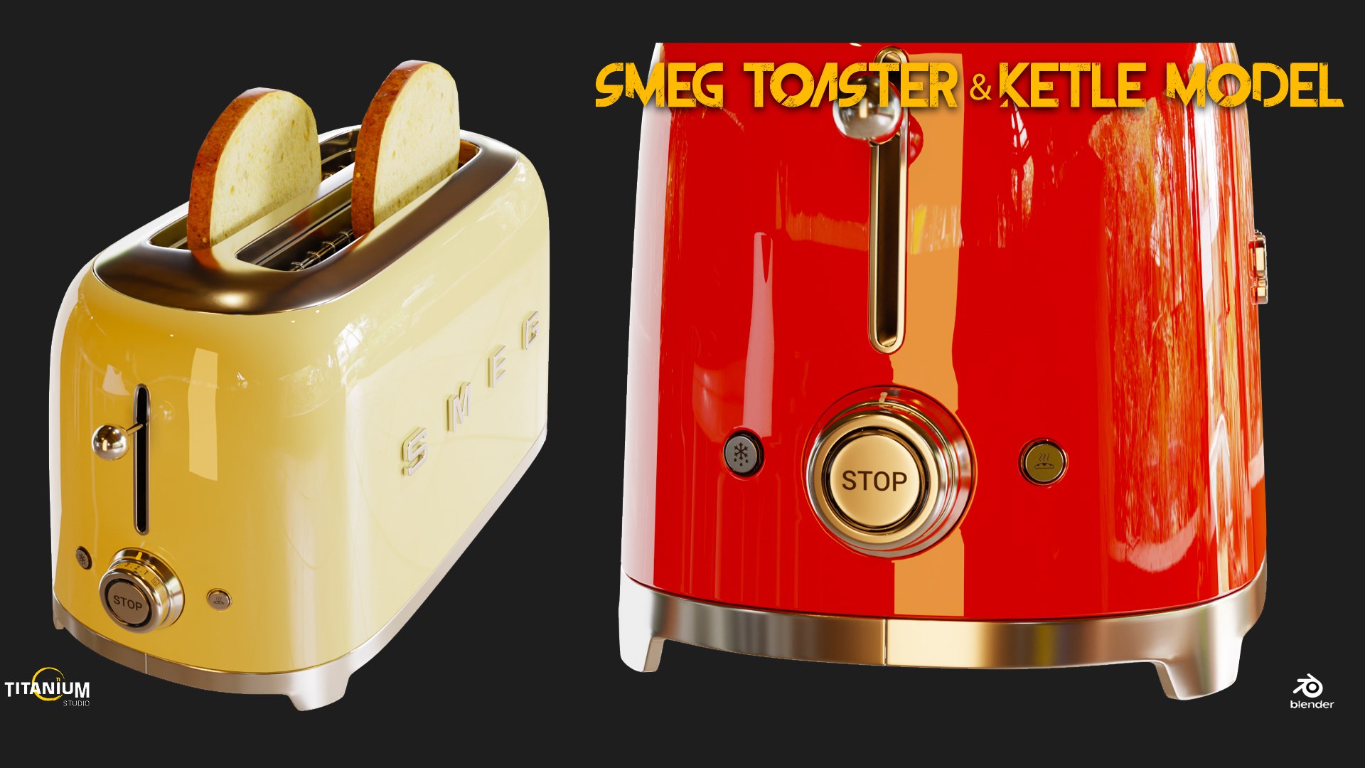 Smeg Toaster Kettle Model TurboSquid 2080528