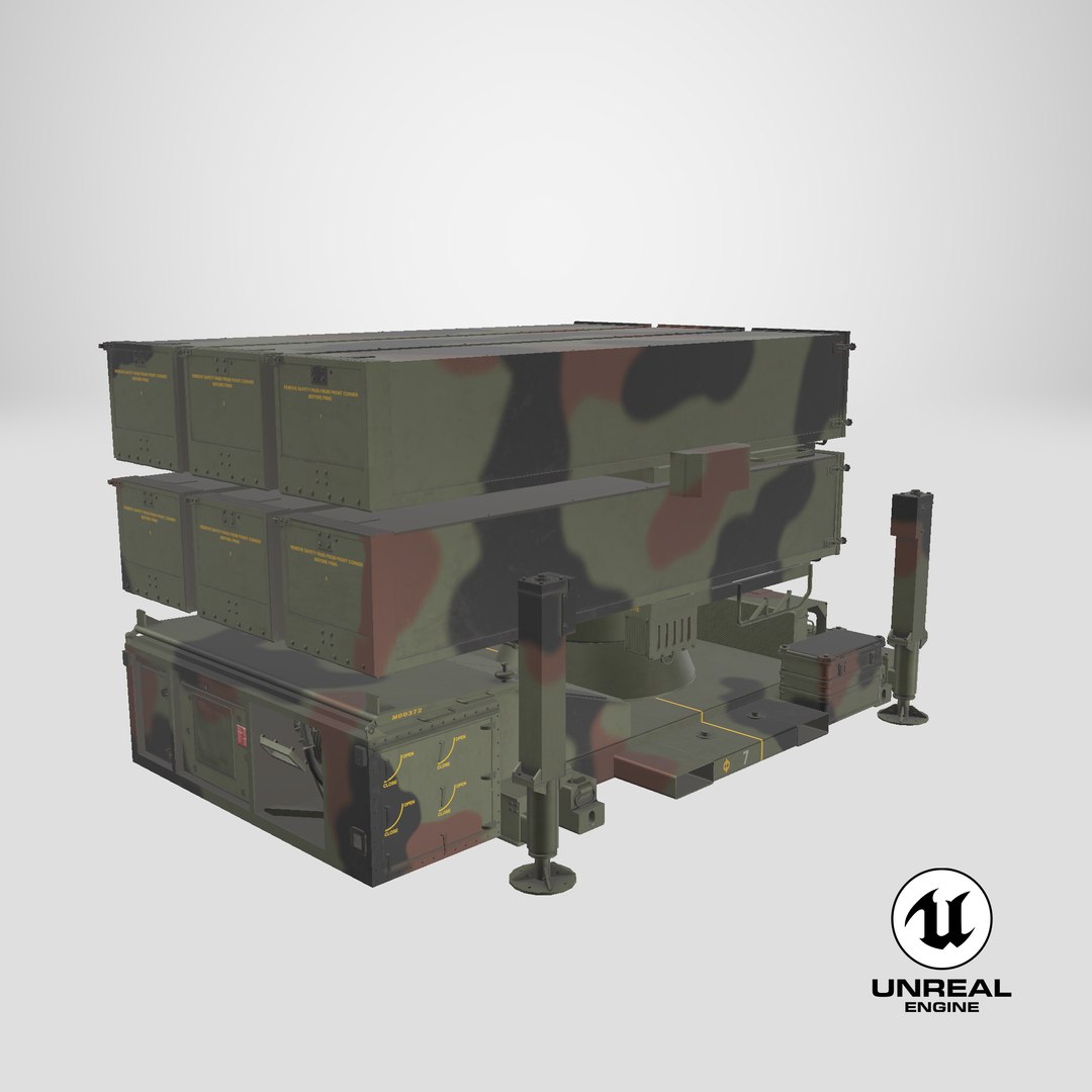 NASAMS Air Defense System Camouflage 3D model https://p.turbosquid.com/ts-thumb/GT/9DCgXe/Fp/stemcell_unreal_render/png/1687711953/1920x1080/fit_q87/53d179639ebcec2f3a1af1f6715862867161289d/stemcell_unreal_render.jpg
