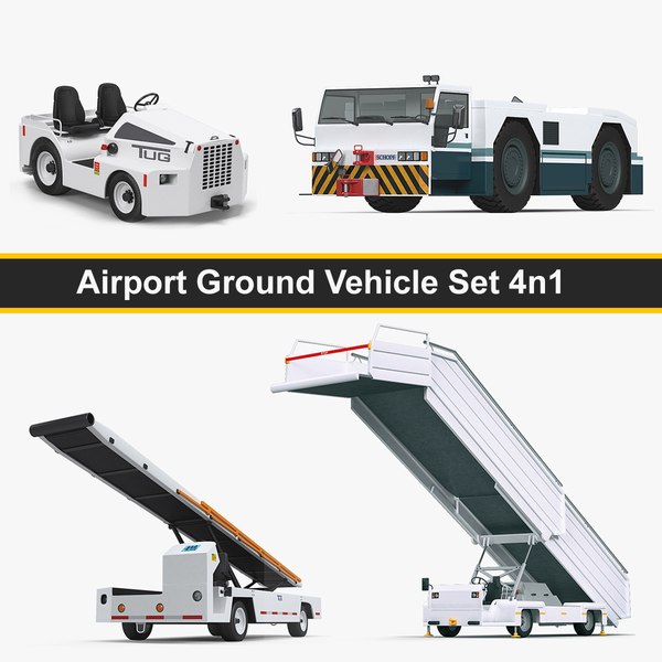 Airport ground vehicle set model TurboSquid 1258434