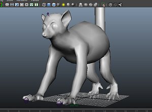 3D lemur ring tailed model