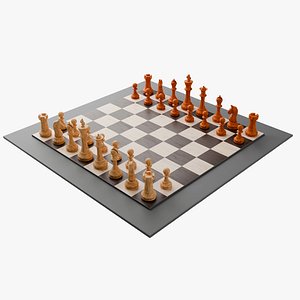 Wooden Chess 3D model