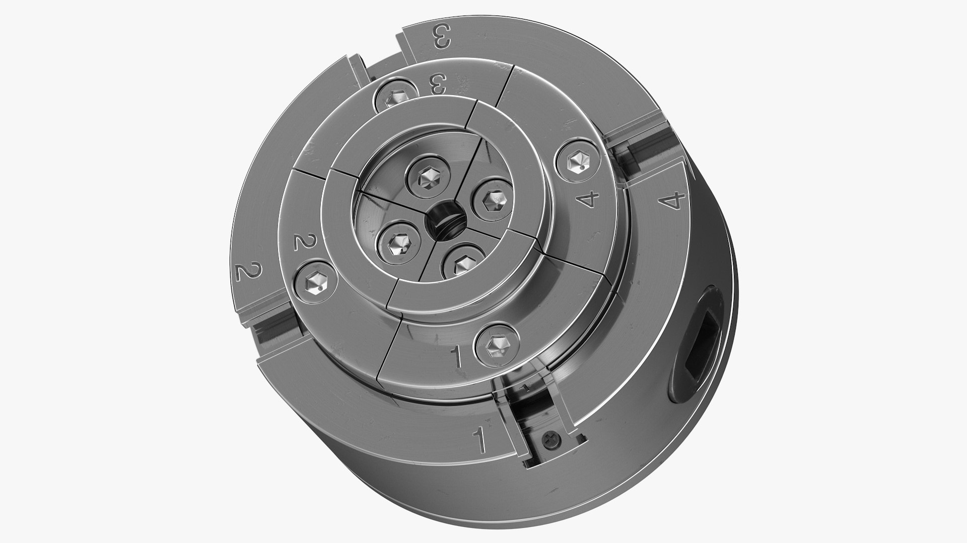 Adjustable 4 Jaw Self Centering Lathe Chuck 3D model preview