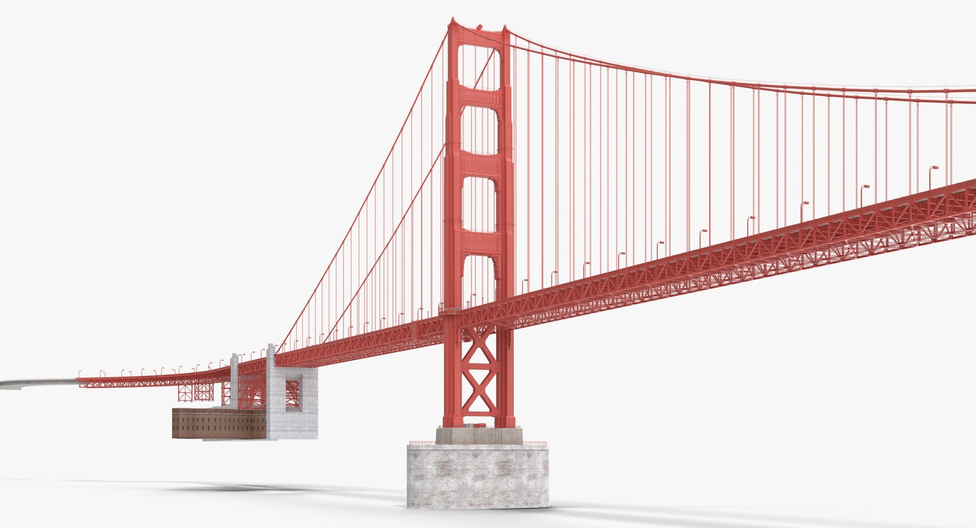 3D Golden Gate Bridge - TurboSquid 1391896