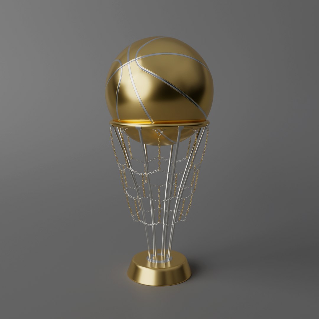 3D Silver Gold Basketball Trophy Model - TurboSquid 1447572