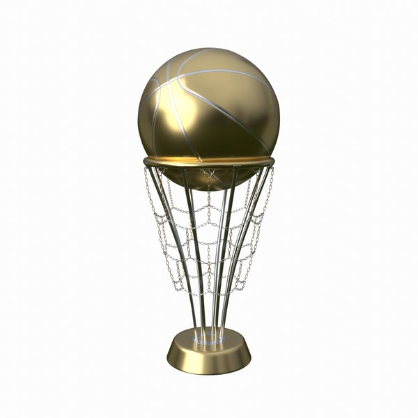 3D silver gold basketball trophy model