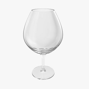 3D model realistic brandy snifter glass
