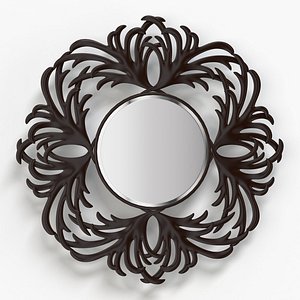 Decorative Floral Wall Mirror with Ornamental Frame