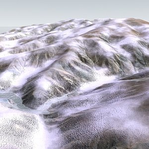 3d snowy mountain snow landscape model