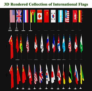 Global National Flag Mega Pack Office And Wall Mounted Set