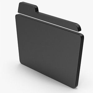 3D Black Document Folder Symbol