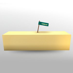 3D parmesan cheese model