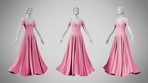 3D Dress 38 Tickle Me Pink With Design model