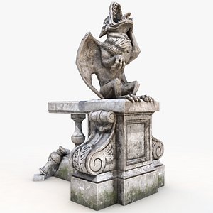 3D gargoyle statue massandra model