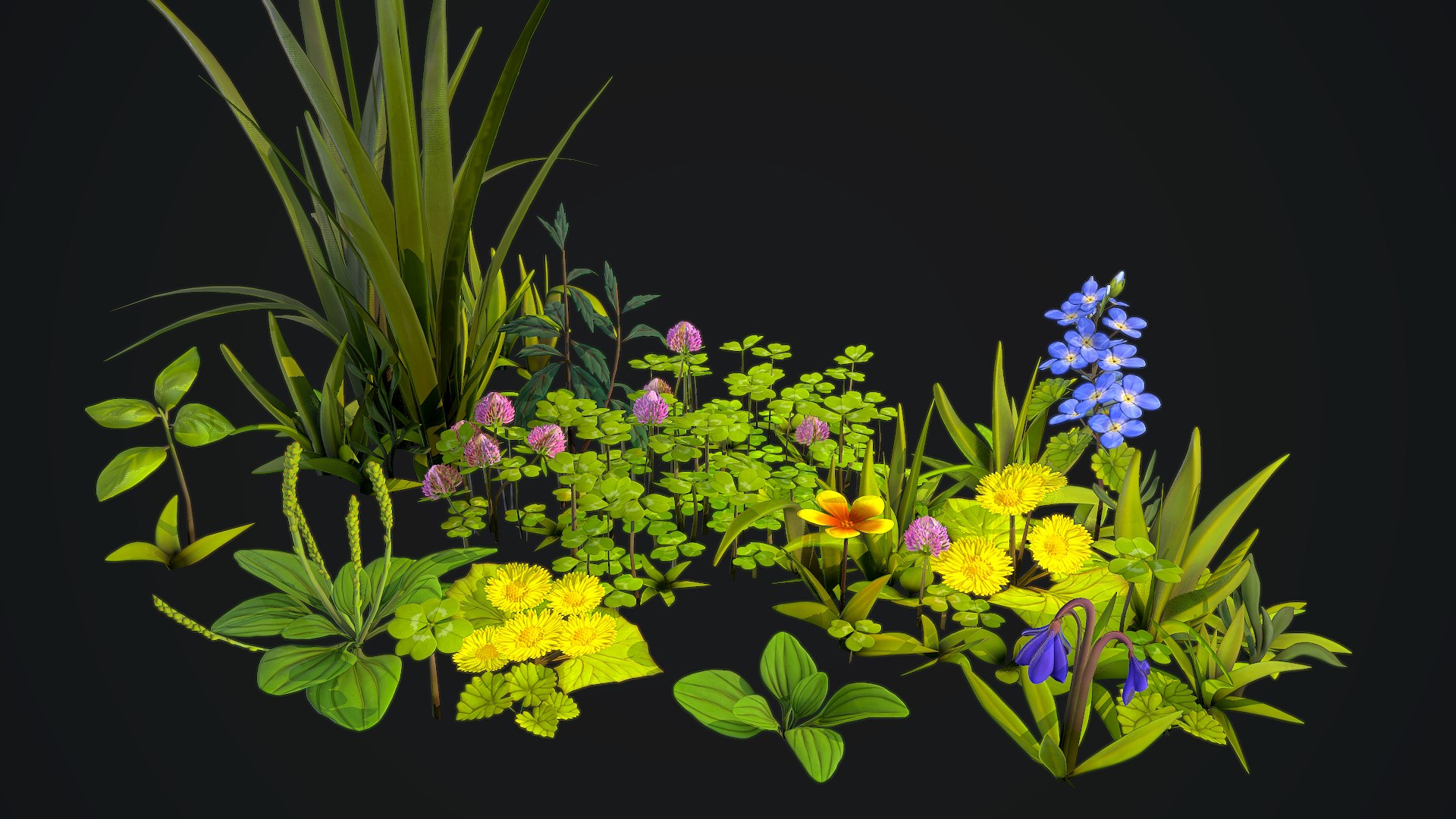Stylized Grass Pack 3D https://p.turbosquid.com/ts-thumb/GT/q4y1aW/YD/screenshot_02/png/1634834940/1920x1080/fit_q87/9350e7f991184a1e49a5856fae49dfa3a16dd99c/screenshot_02.jpg