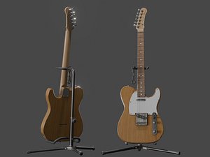 3D model Low-Poly Electric Guitar TL