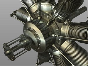 3d gnome rotary engine